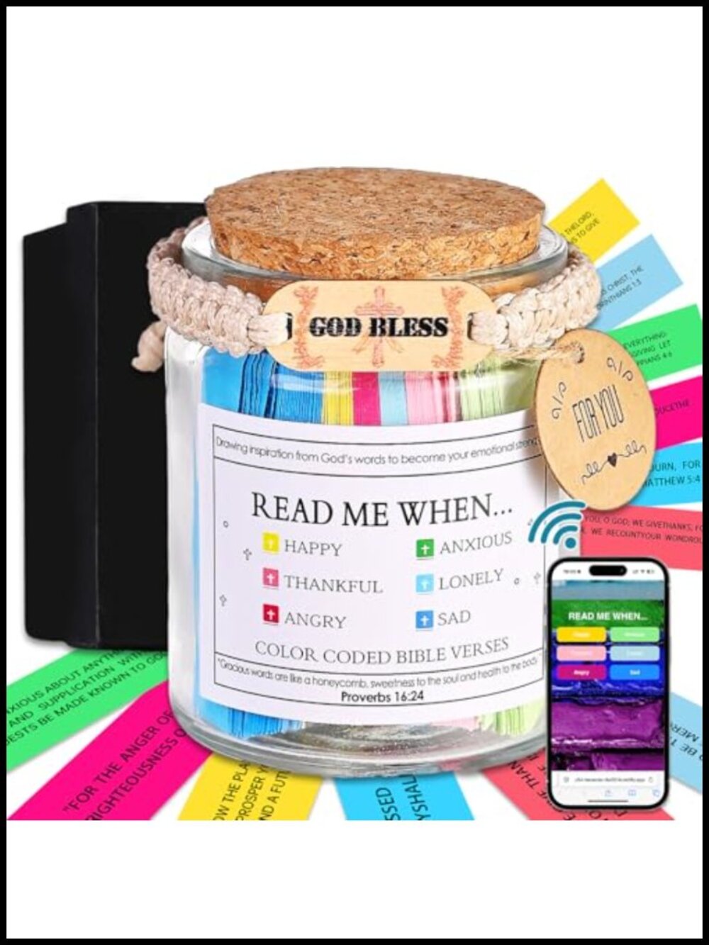 Bible Verse Jar 100 Scripture Cards Rustic Glass Jar Christian Gift Set